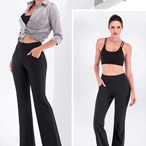 IUGA black pull on yoga bootcut dress pants 4 pockets size XS